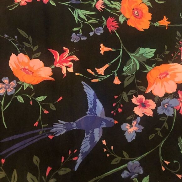 Old Navy black, floral shift dress with bell sleeves. - Picture 6 of 6